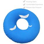 Light Blue Inflatable Donut Pillow for Comfort