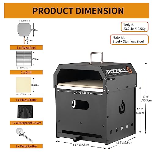 PIZZELLO Wood Fired Outdoor 4-in-1 Pizza Oven