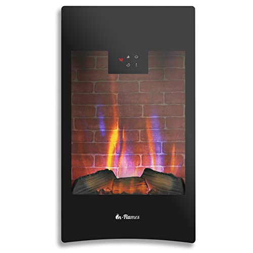 TURBRO 28" Vertical Wall Mounted Electric Fireplace - Realistic