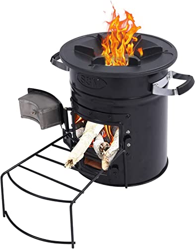 Portable Wood Burning Rocket Stove for Outdoor Cooking