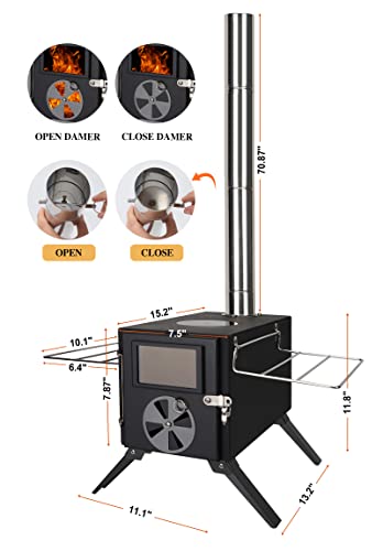 Portable Wood Burning Stove for Camping and Cooking