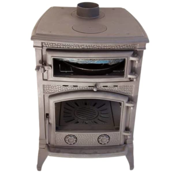 Cast Iron Wood-Burning Stove with Oven & Cooktop