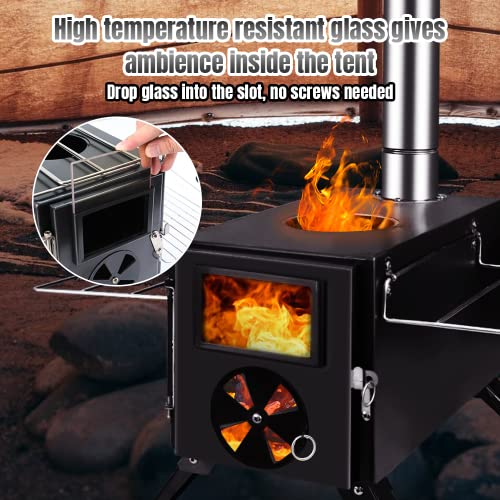 Portable Titanium Camp Wood Stove with Chimney