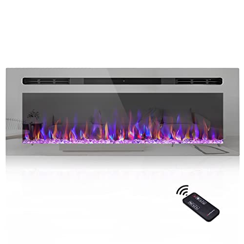 Ooiior 50 Inch Electric Fireplace: Remote Control, Ultra-Thin