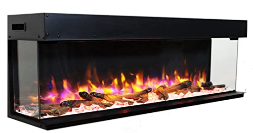 60" Rosedale Electric Fireplace with Multi-Flame Colors and Remote