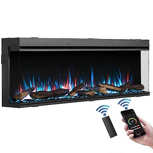 FLAMME Knighton 150cm/59" Electric 3-Sided Media Fireplace