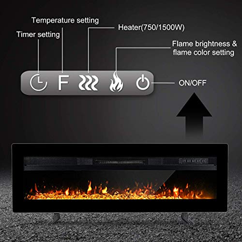 Colorful Flame Electric Fireplace Insert with Remote Control