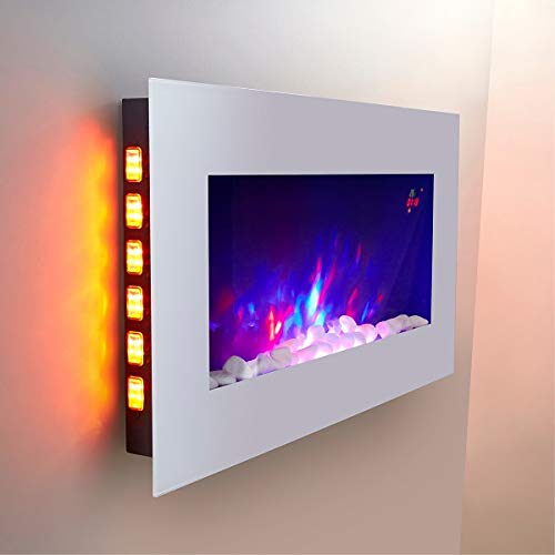 TRUFLAME Wall Mounted Electric Fire - White Glass