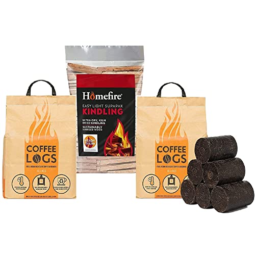32 Coffee Logs + Kindling Firelighters for Stoves