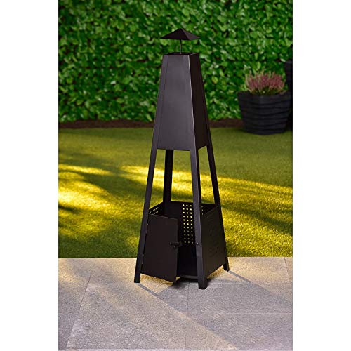 Stainless Steel Outdoor Chiminea Fire Pit - 100cm
