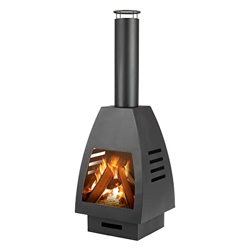 LIVIVO Seville Chiminea: Stylish Outdoor Heat with Wide Viewing