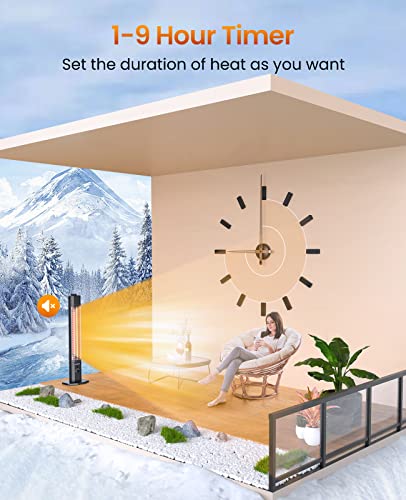 Infrared Outdoor Electric Patio Heater, 42in, Remote Control