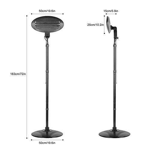 Bigzzia Electric Patio Heater with 3 Heating Modes