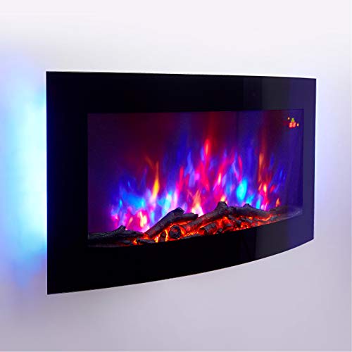 2023 TruFlame Wall Mounted Glass Electric Fire with LED