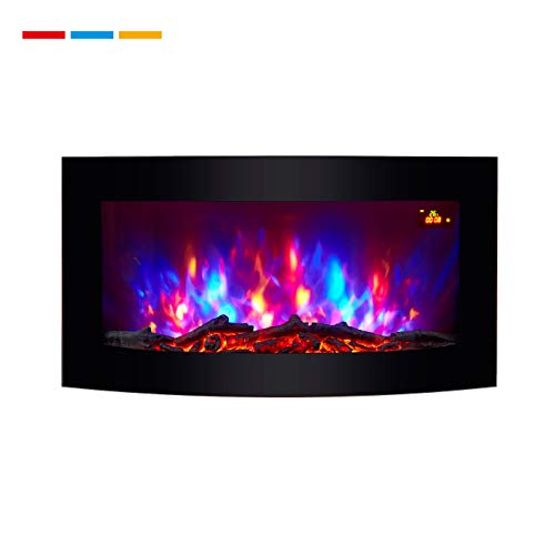 2023 TruFlame Wall Mounted Glass Electric Fire with LED