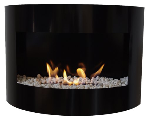 Bio Ethanol Wall Fireplace RIVIERA DELUXE - Black
