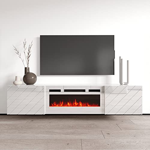 EF Wall Mounted Electric Fireplace TV Stand - White
