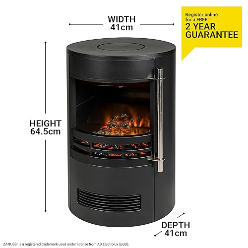 Zanussi Electric Freestanding Fire Stove, LED Flame Effect