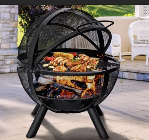 35" Outdoor Fire Pit with BBQ Grill