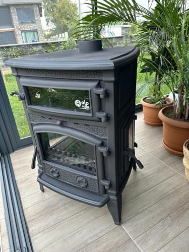 Cast Iron Wood-Burning Stove with Oven & Cooktop