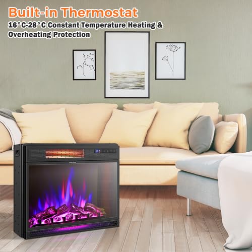 25" Electric Fireplace with LED Flame & Remote
