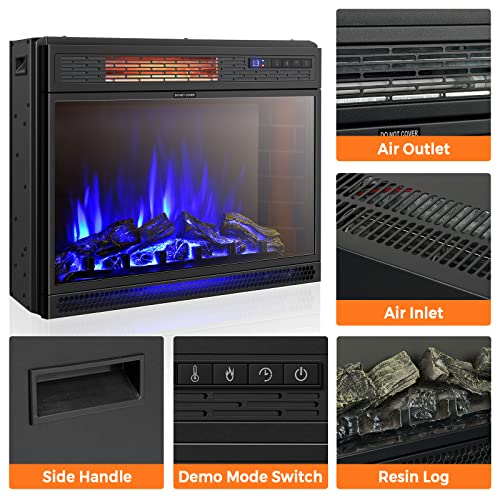 25" Electric Fireplace with LED Flame & Remote