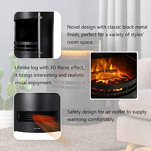 INMOZATA Electric Stove Fire Heater with Realistic Flame