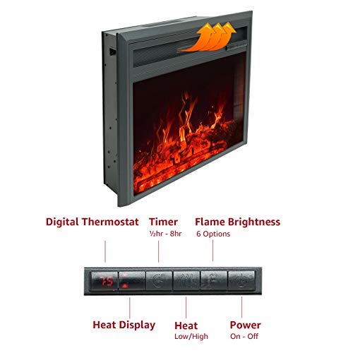 81cm Electric Fire with Timer, Thermostat and Remote
