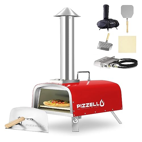 PIZZELLO 12" Outdoor Pizza Oven Multi-Fuel - Red