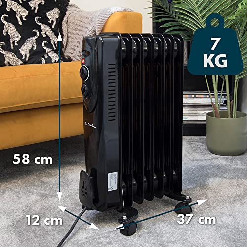 Portable Black Electric Heater - 2KW