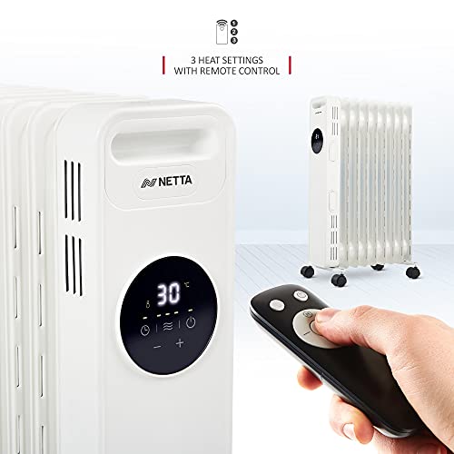 NETTA 2000W Radiator Heater - 3 Settings, Remote Control
