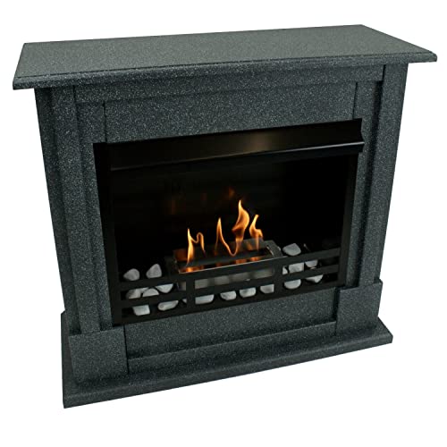 Rafael Deluxe Granite Black Ethanol Fireplace