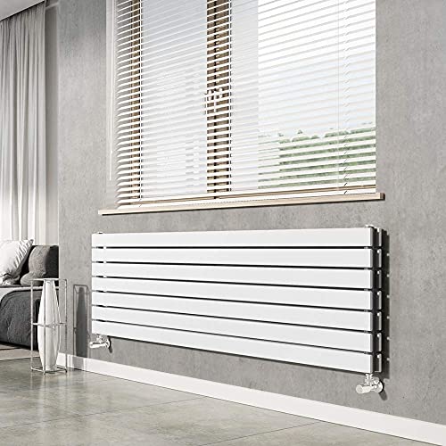 Horizontal Flat Panel Radiator - Modern Designer White