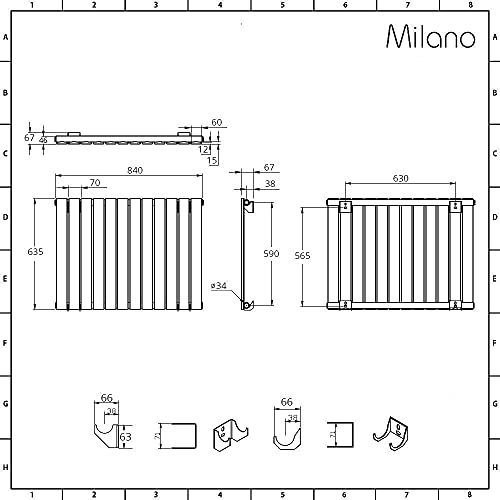 Milano Alpha - Modern White Horizontal Panel Radiator