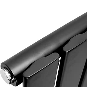 Black Vertical Flat Panel Radiator - 1600x408mm