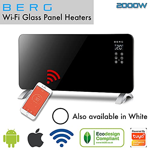 Smart WiFi Electric Glass Panel Heater 2000W - Black