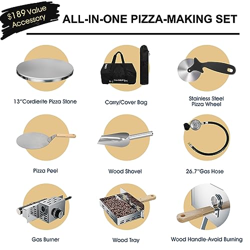 13" Multi-Fuel Rotatable Pizza Oven Outdoor