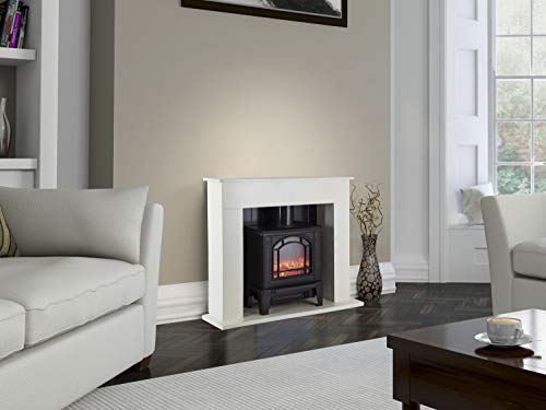 Warmlite Electric Fireplace Suite with Adjustable Thermostat Control