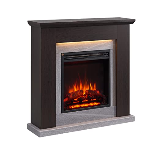 FLAMME Stratford Fireplace with 35" Surround - Espresso Oak