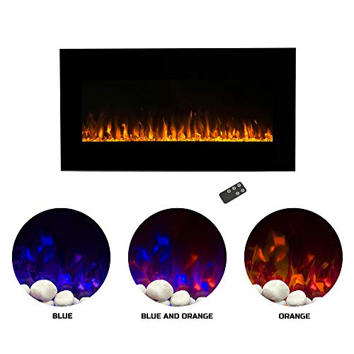 Adjustable Flame Electric Fireplace - 36-Inch Wall-Mounted Northwest