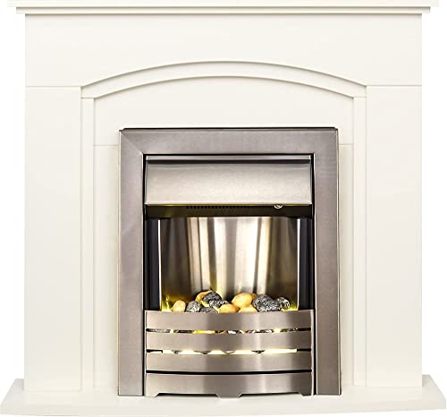 Cream Adam Venice Fireplace with Brushed Steel Electric Fire
