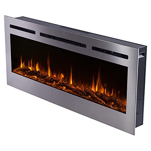 Touchstone Sideline Deluxe Stainless Steel Electric Fireplace 50