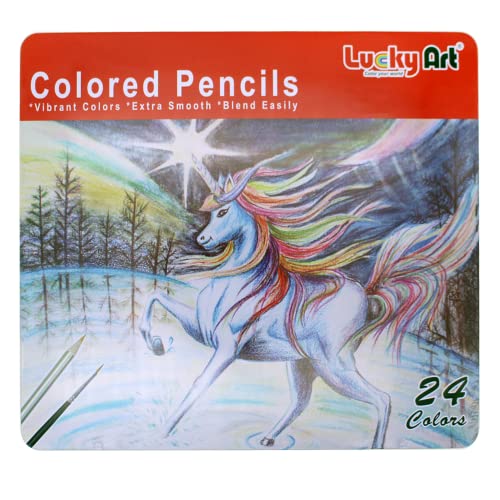 Lucky Art 24 Watercolor Pencils Set