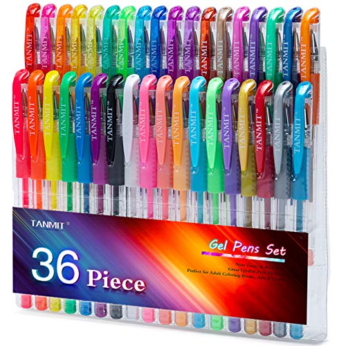 Tanmit 36-Color Gel Pen Set for Arts & Crafts