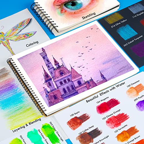 Kalour Watercolor Pencils Set, 72 Vibrant Colors
