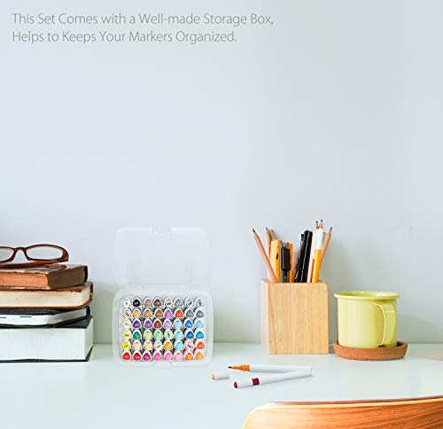 Ohuhu 48-Color Double Tipped Alcohol Markers Set