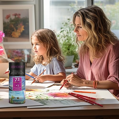 75 Pack Vibrant Soft Colored Pencils for Adults