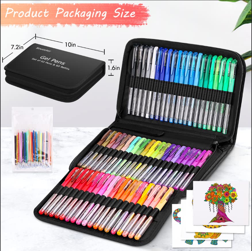 122-Piece Gel Pen Set for Coloring and Crafts