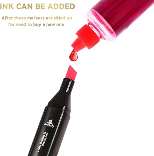 80-Color Alcohol Markers Set with Dual Tips