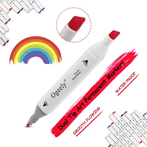 Ogeely Dual Tip Alcohol Markers, 80 Colors